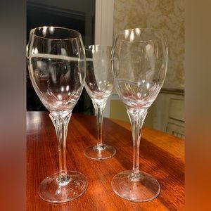 Gorham Andante Gold Crystal Wine Glasses